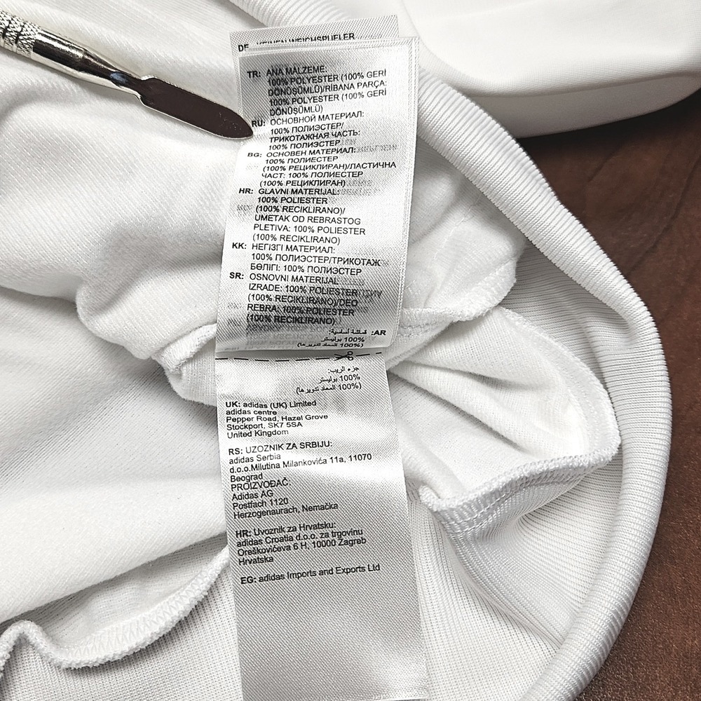 Adidas Mens XLT Big & Tall 3-Stripes Full Zip Track Jacket White Black JN6491 - Picture 13 of 16